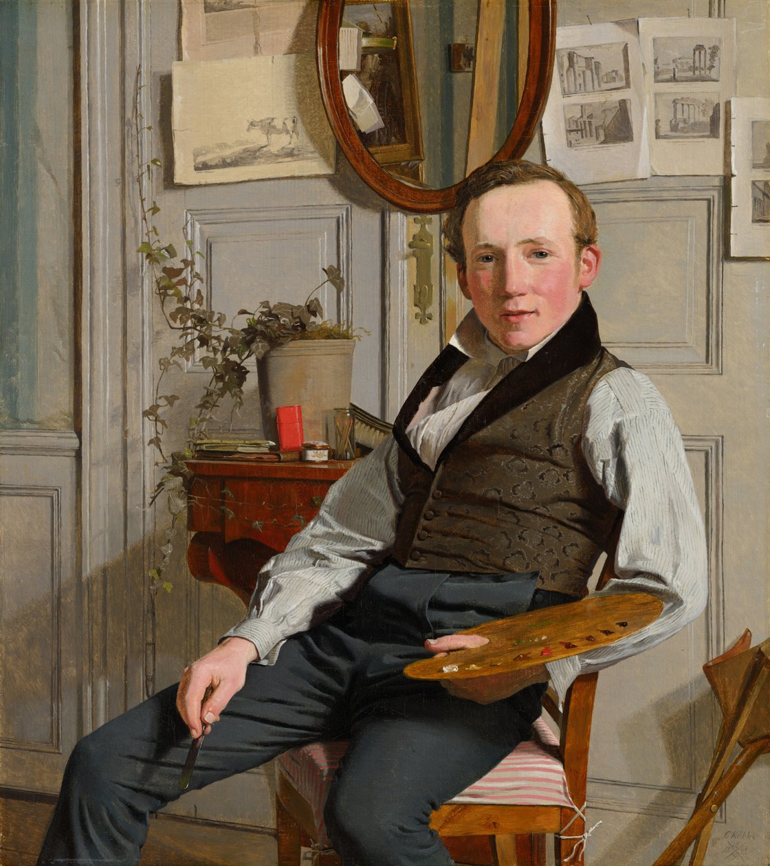 Portret van Frederik Sødring door Christen Købke