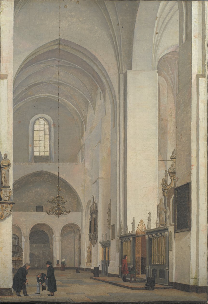 Het transept van de kathedraal van Århus door Christen Købke