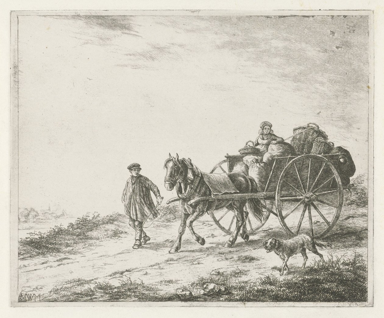 Boerenkar met lading door Christiaan Wilhelmus Moorrees