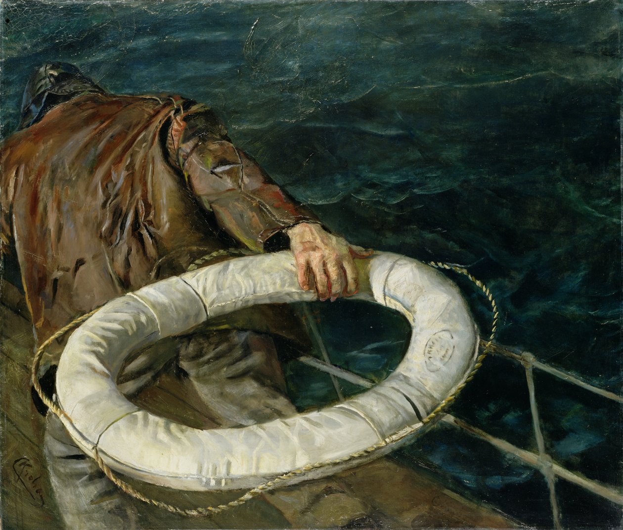 Man overboord door Christian Krohg