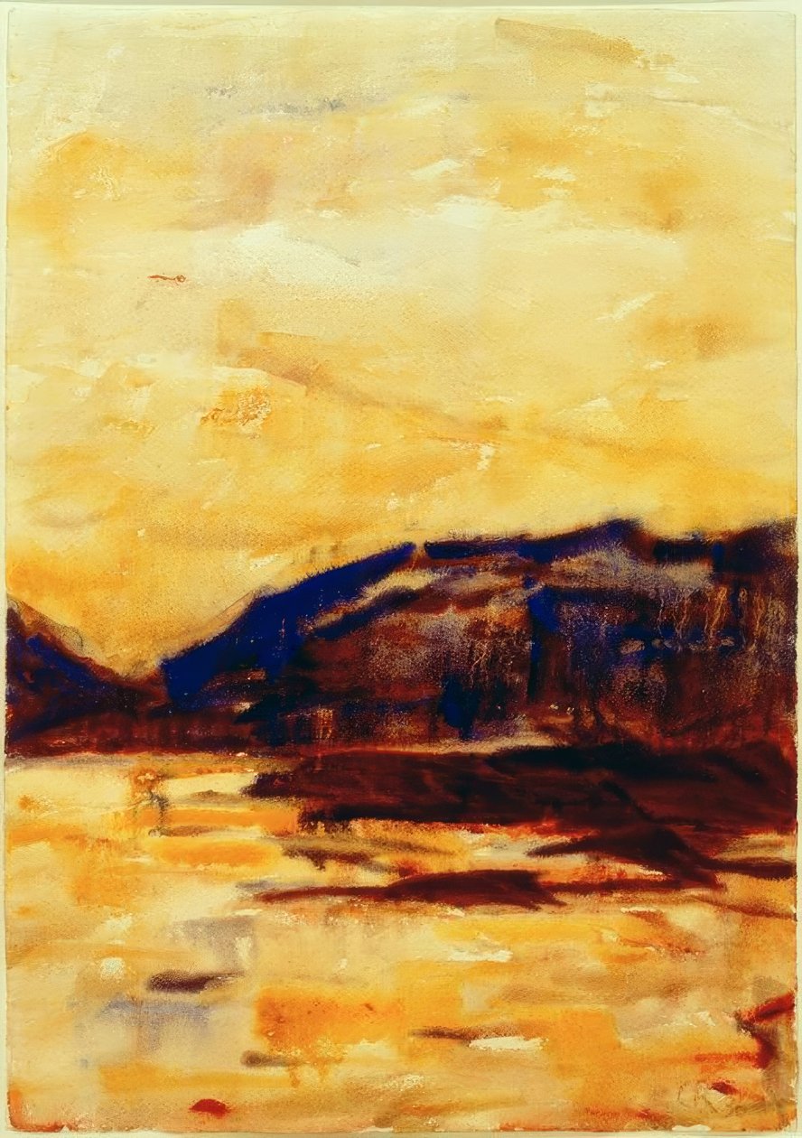 Gouden avondlicht aan het Lago Maggiore door Christian Rohlfs