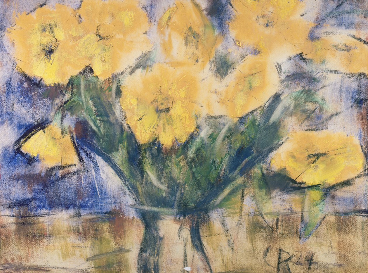 Gele bloemen, 1924 door Christian Rohlfs