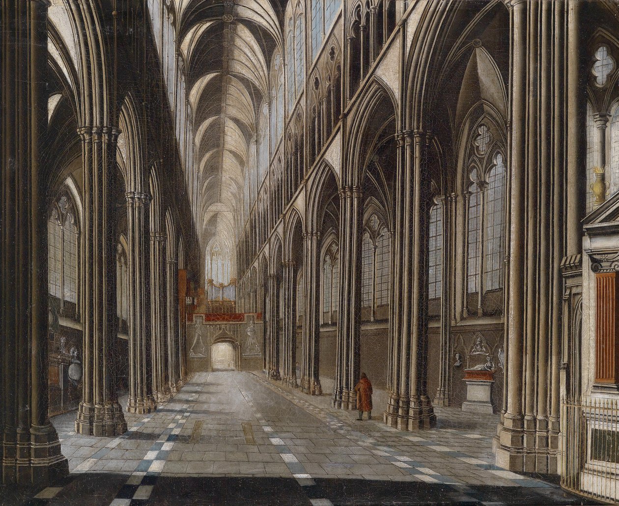 Gotisch kerkinterieur door Christian Stocklin