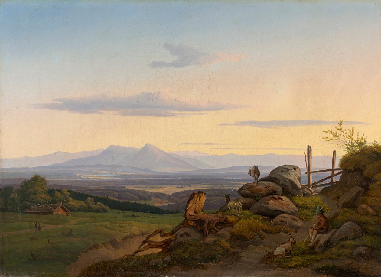 Uitzicht op het Werdenfelser Land door Christian Ernst Bernhard Morgenstern