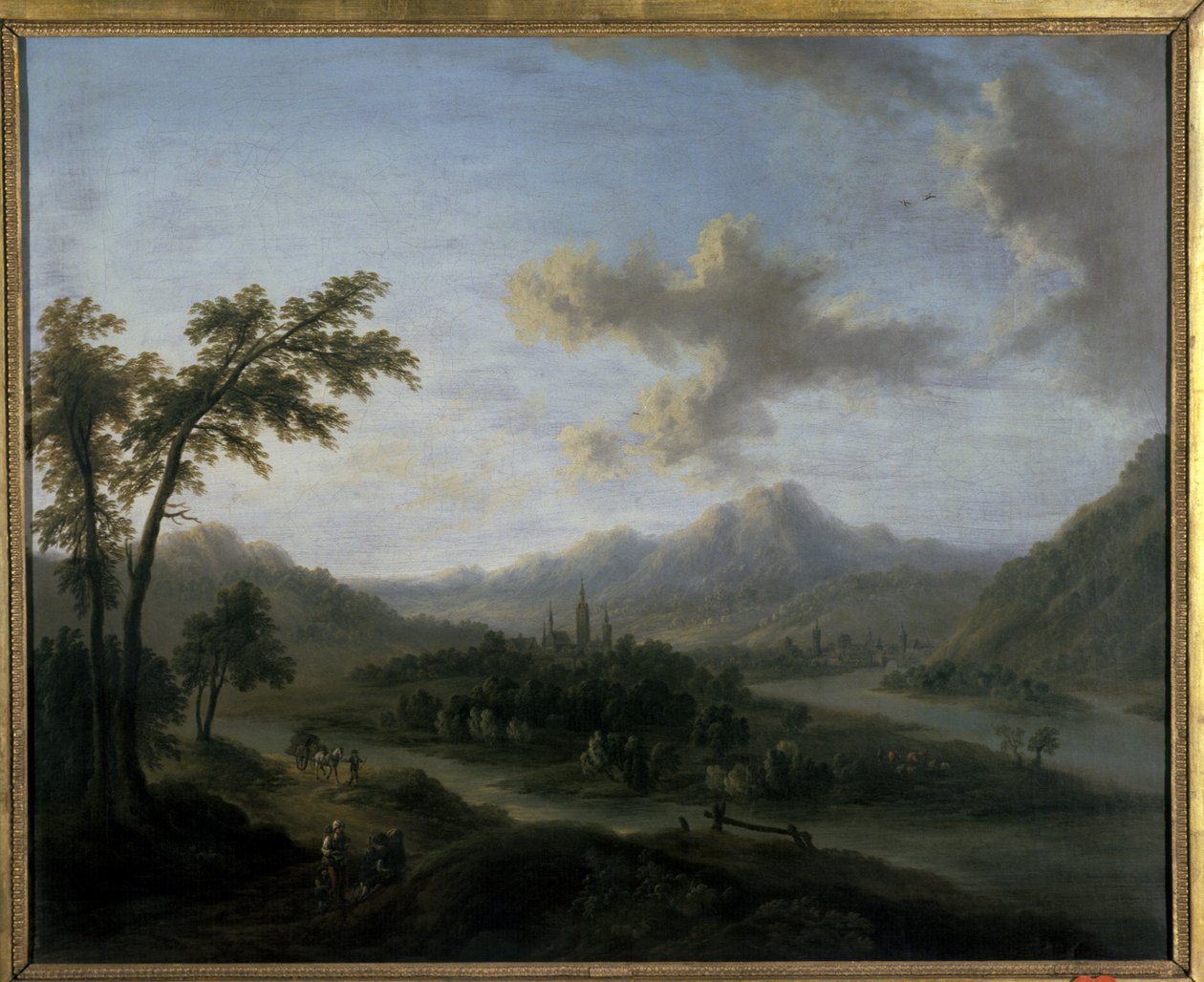 Rivierlandschap door Christian Georg the Elder Schuetz