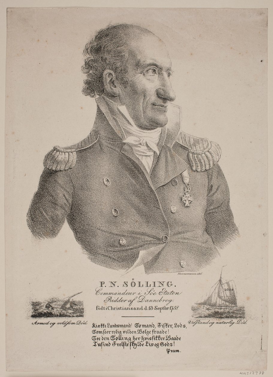Portret van commandant Sølling door Christian Hornemann