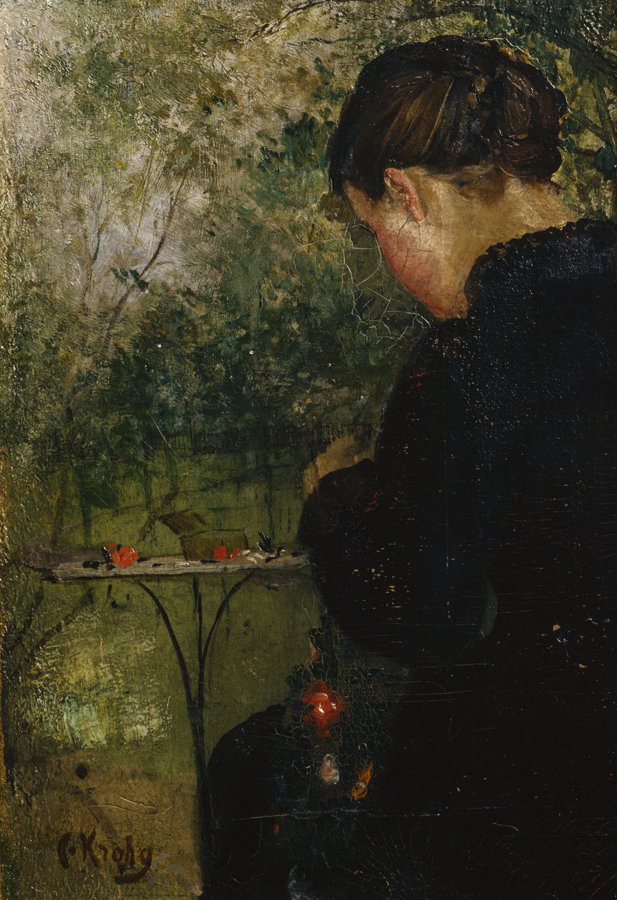 Amalie in de tuin door Christian Krohg