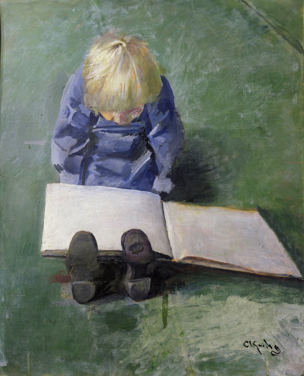 Kleine Ebbe leest door Christian Krohg