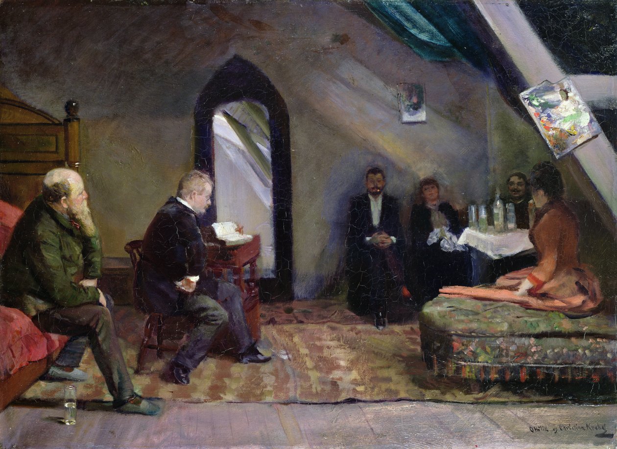 Lezen in de Studio door Christian Krohg