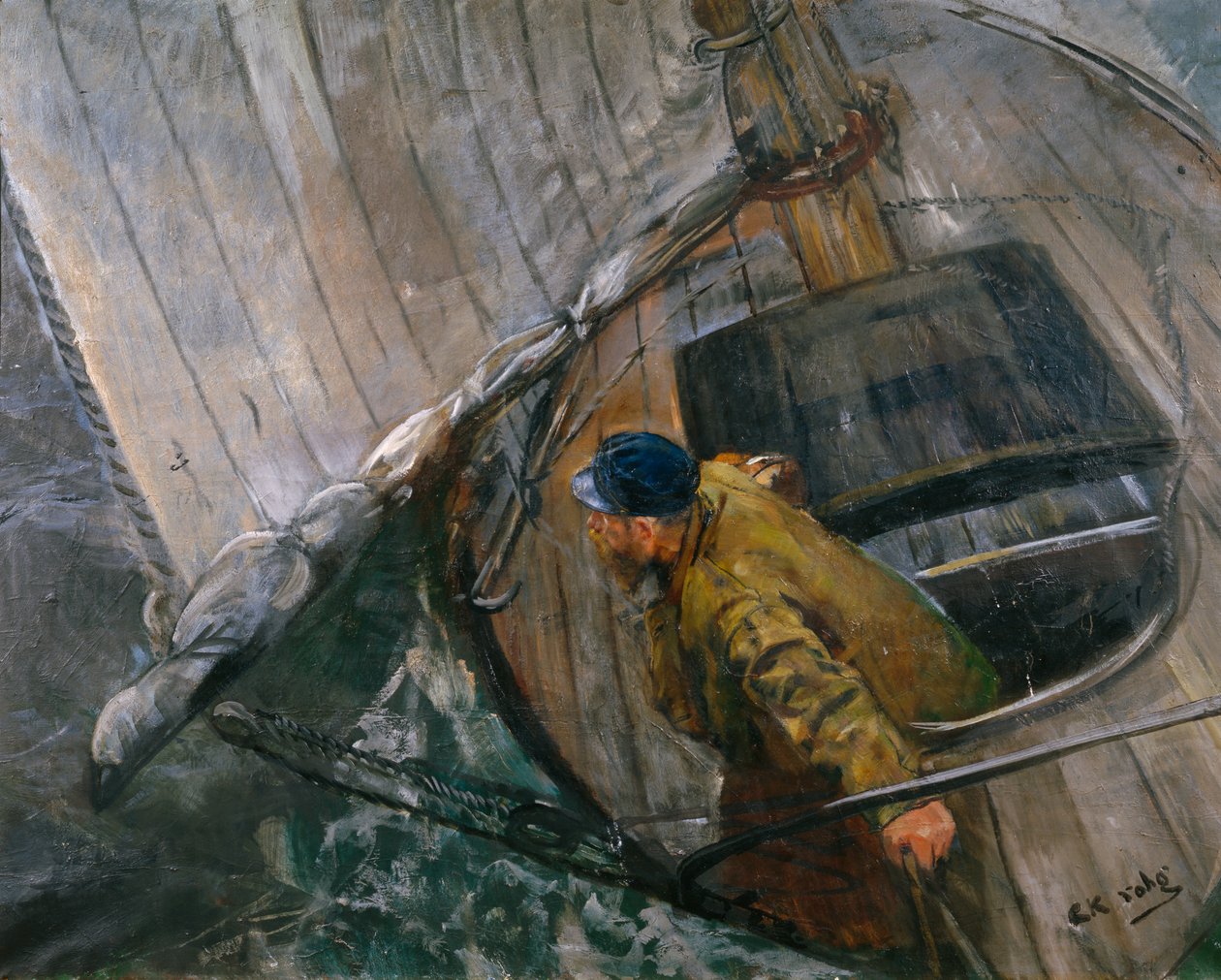 Zeilen met rifzeilen door Christian Krohg