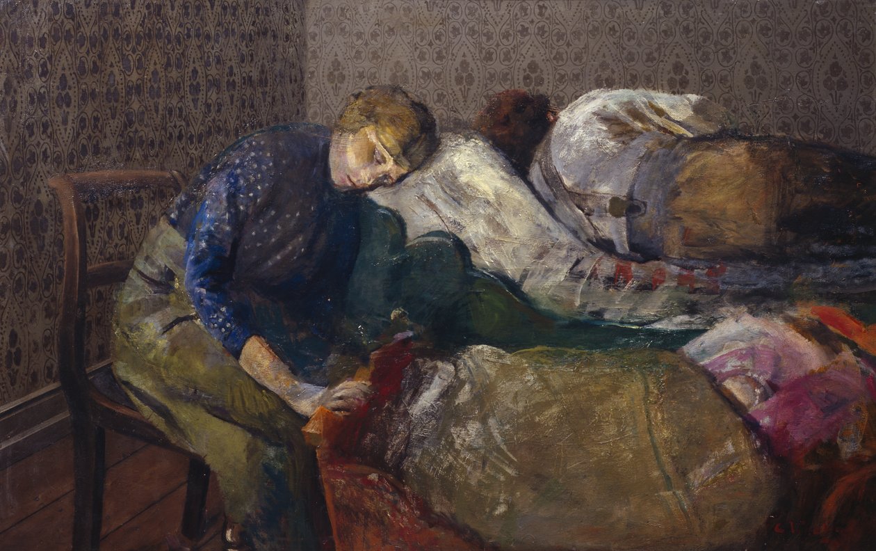 Slapende visser, Skagen door Christian Krohg