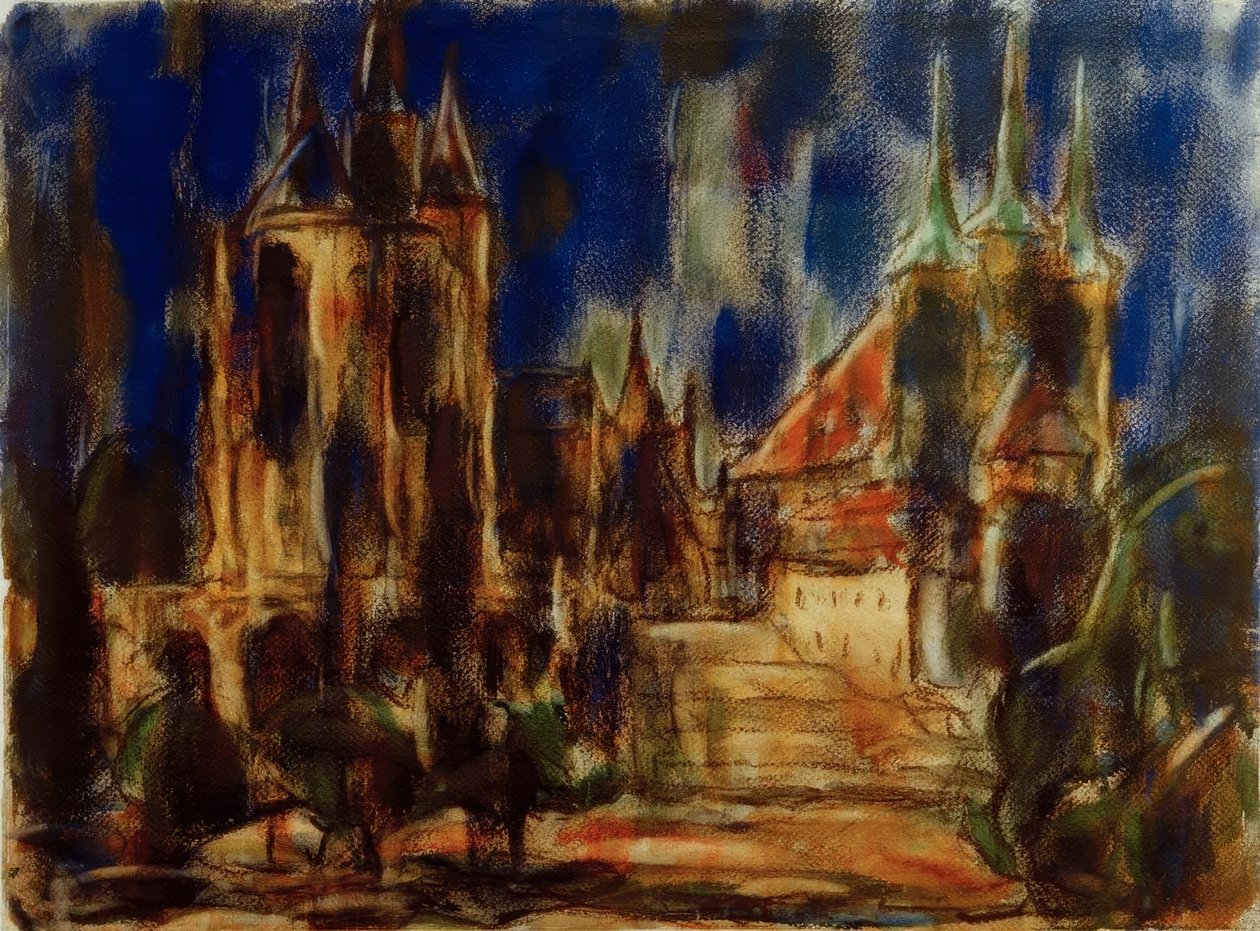 Erfurt (Dom en Severikirche) door Christian Rohlfs