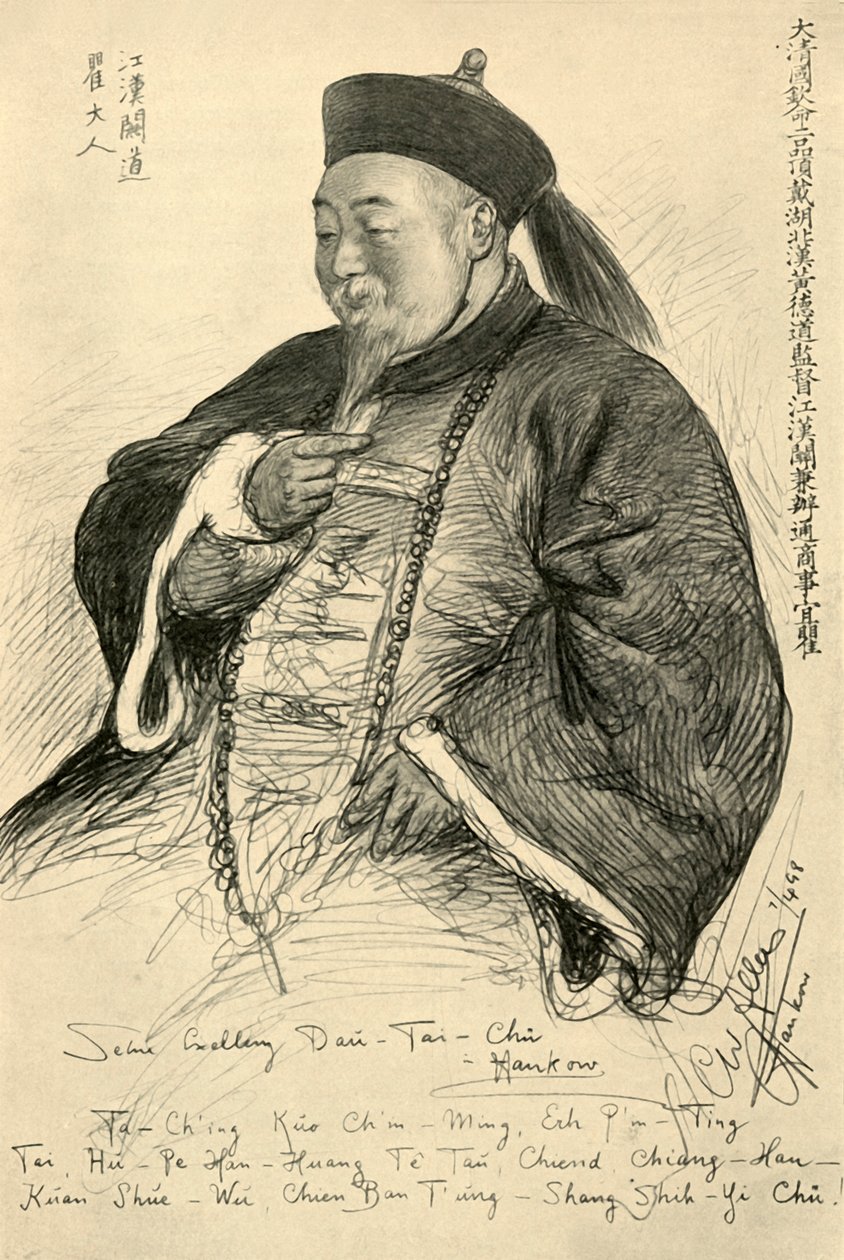 Zijne Excellentie Dau-Tai-Chu, Hankow, China, 1898 door Christian Wilhelm Allers