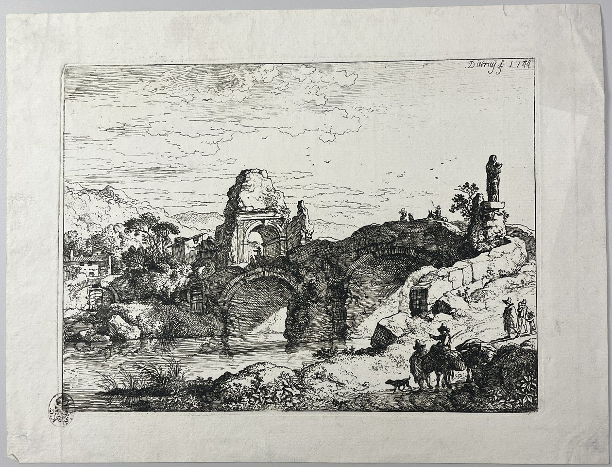De stenen brug door Christian Wilhelm Ernst Dietrich