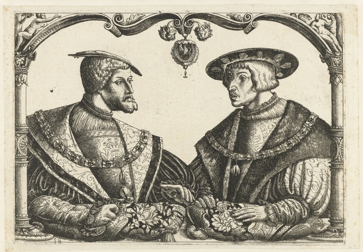 Karel V en Ferdinand I door Christoffel Bockstorffer