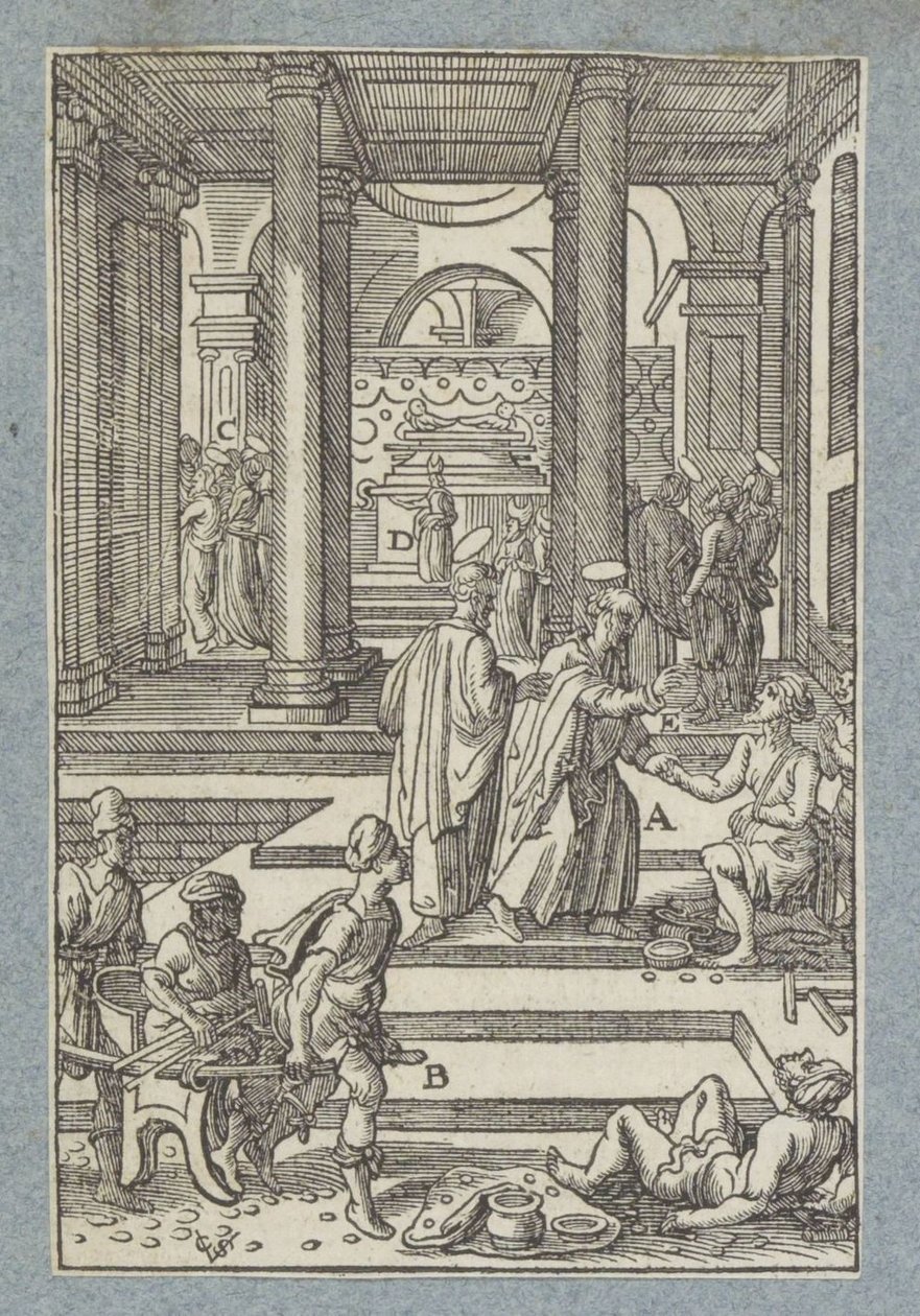 Petrus geneest een verlamde door Christoffel van Sichem (II)
