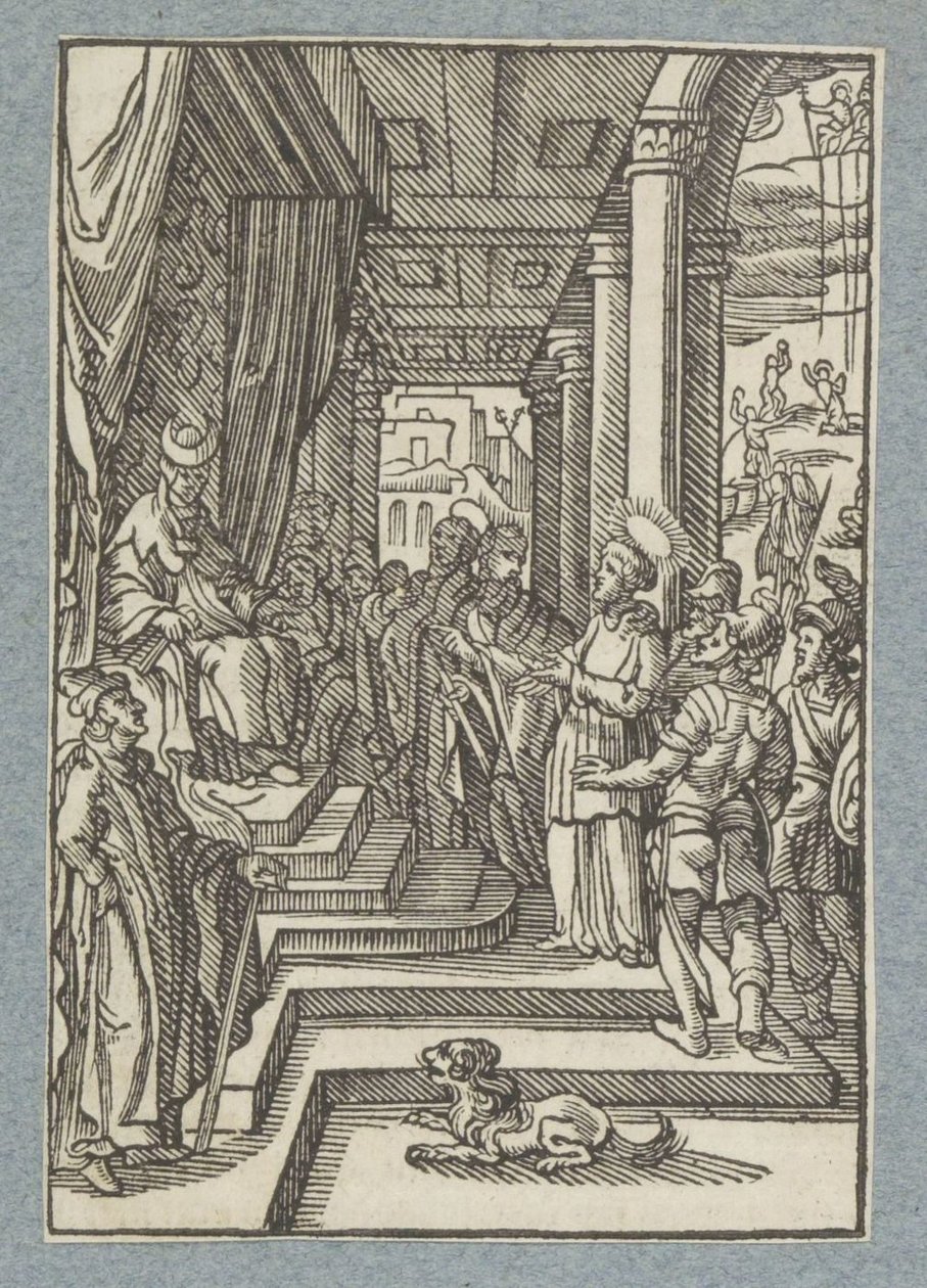Stefanus voor de hogepriester door Christoffel van Sichem (II)