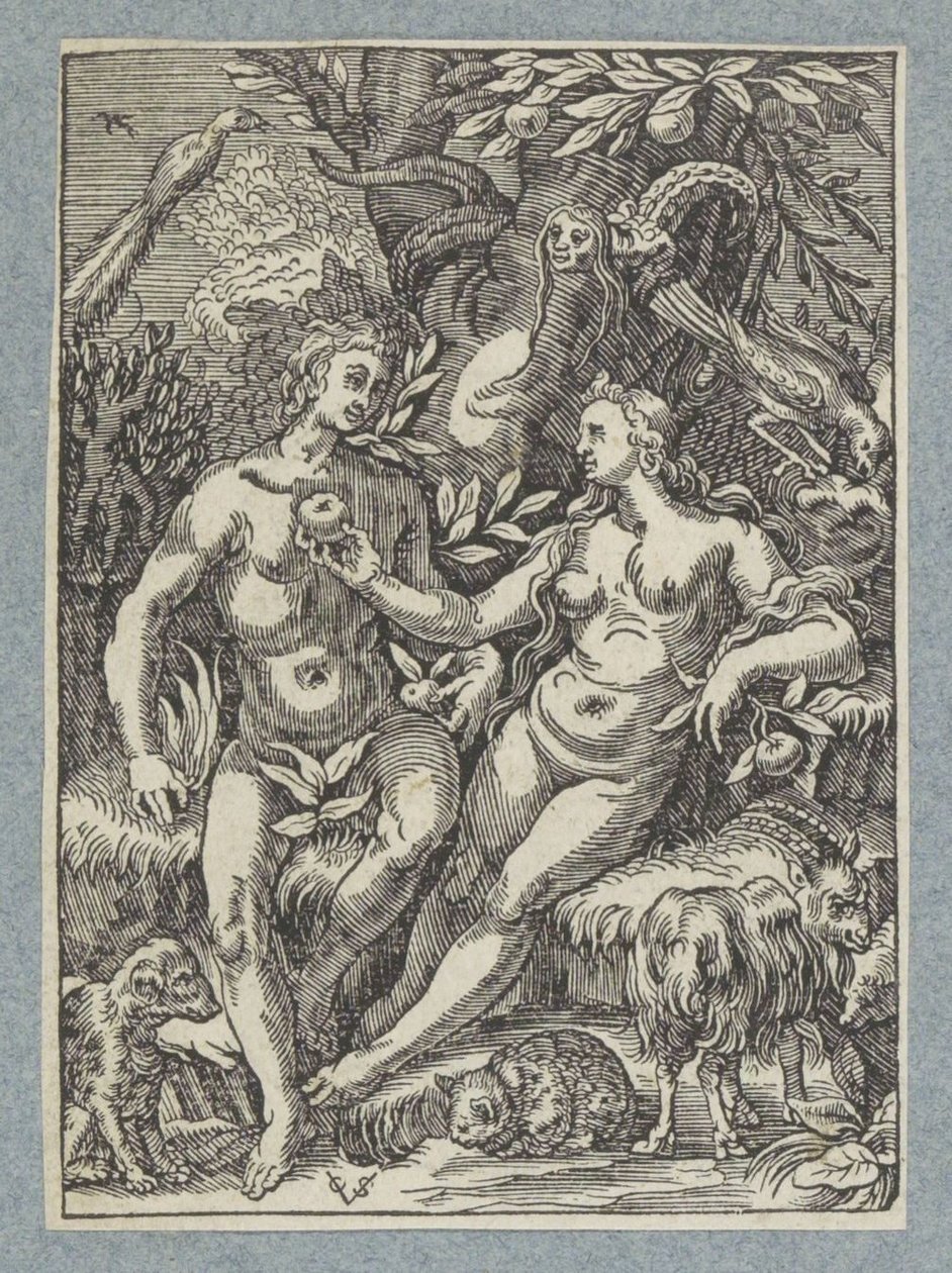 Zondeval met vrouwelijke slang door Christoffel van Sichem (II)