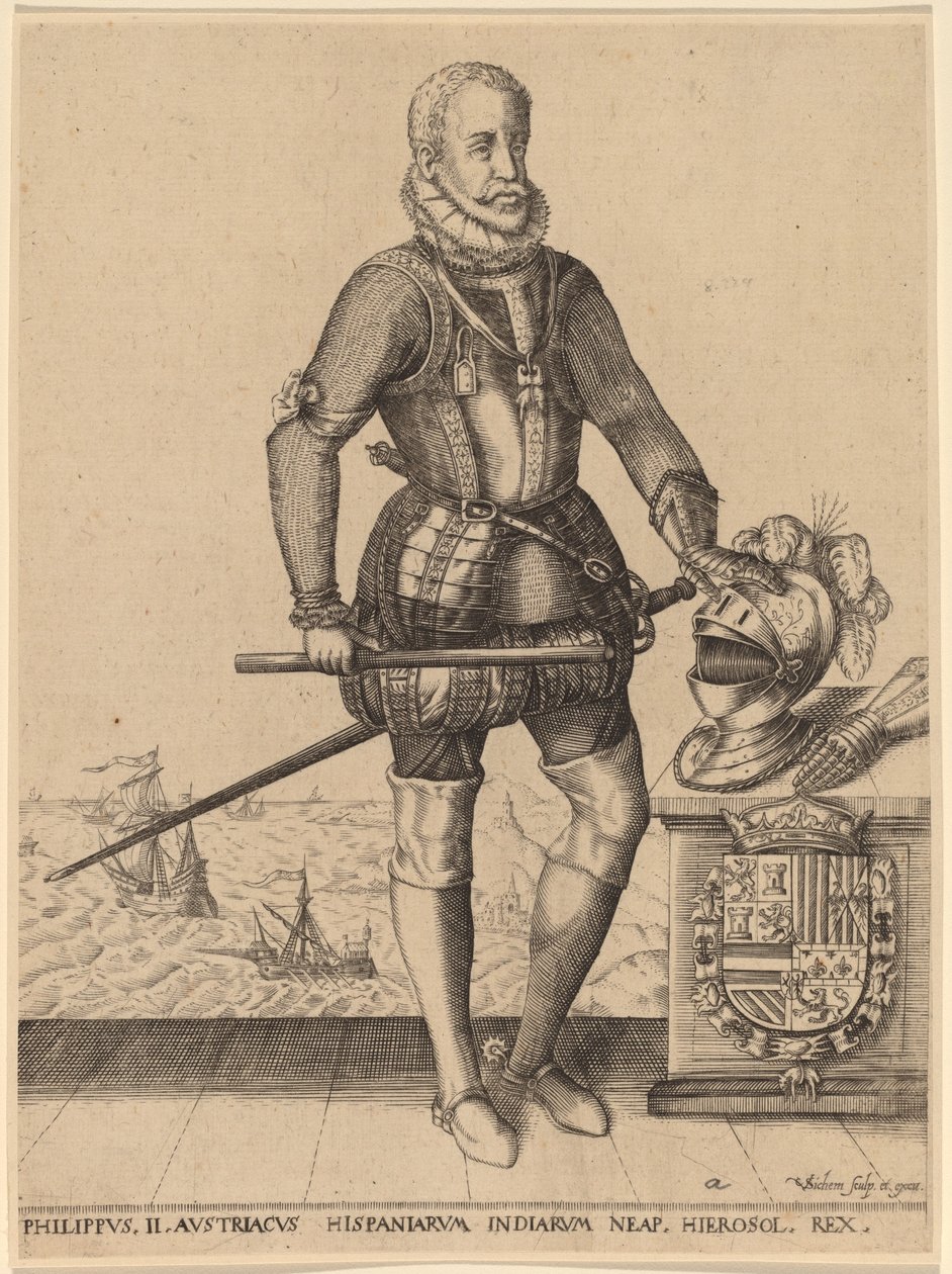 Filips II, Koning van Spanje door Christoffel van Sichem I