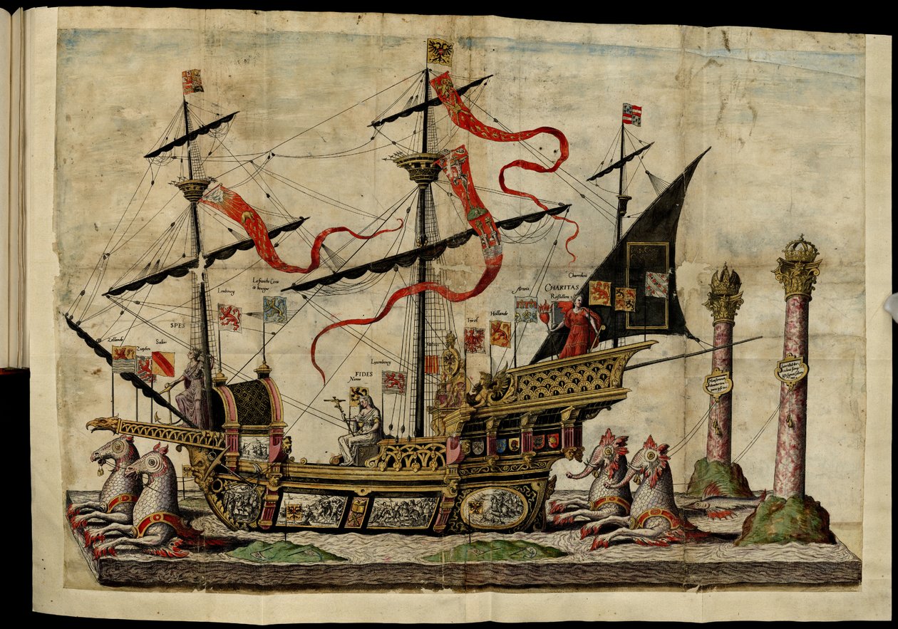 De begrafenis van Karel V door Christophe Plantin