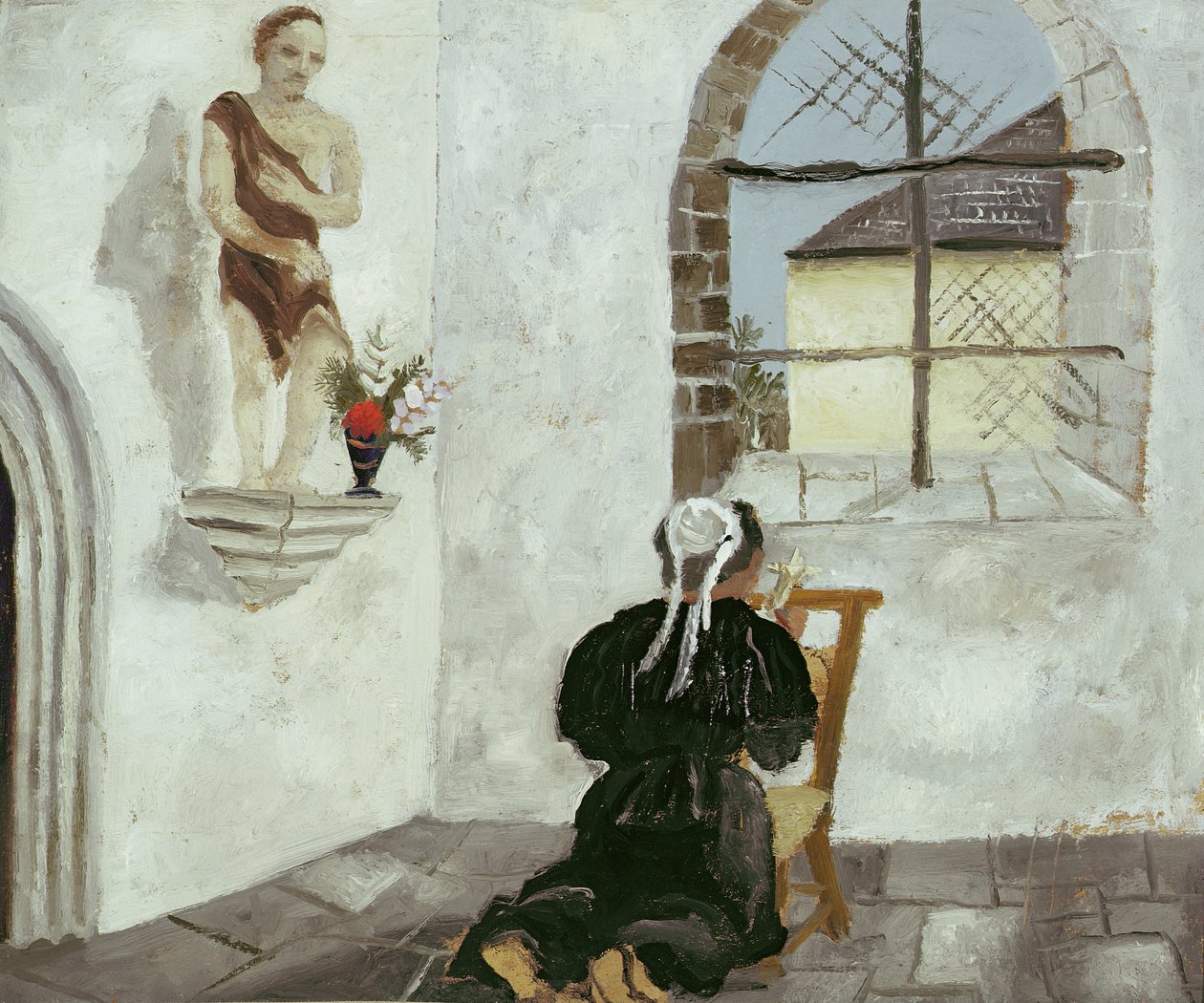 Bretonse vrouw in gebed door Christopher Wood