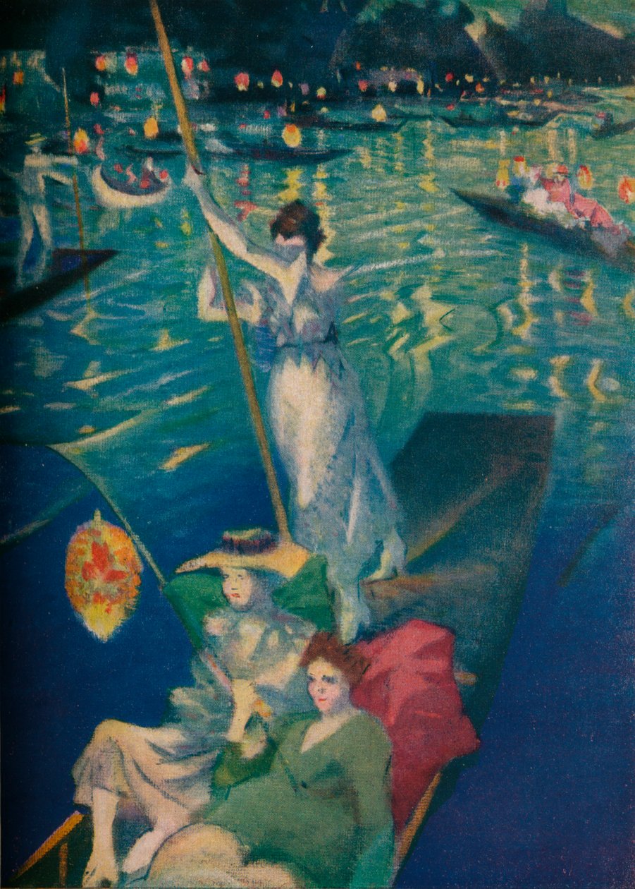 Een Thames Regatta, ca. 1919 door Christopher Richard Wynne Nevinson