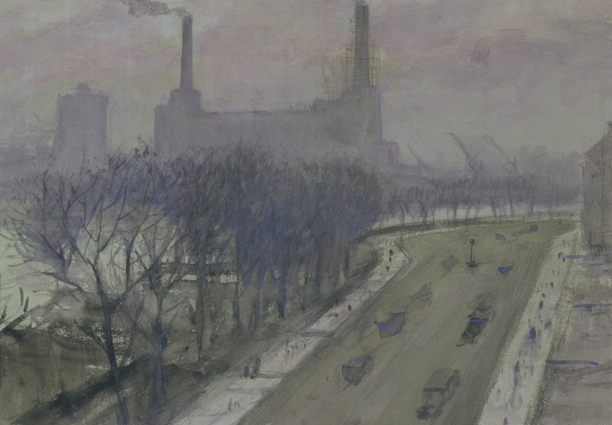 Battersea Power Station, c.1935 door Christopher Richard Wynne Nevinson