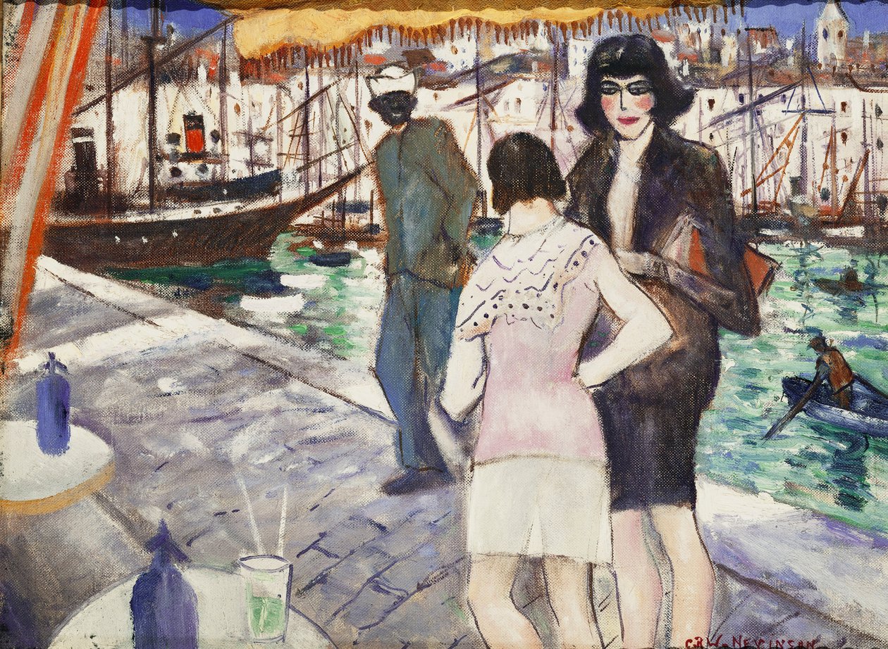 Bij de kade door Christopher Richard Wynne Nevinson