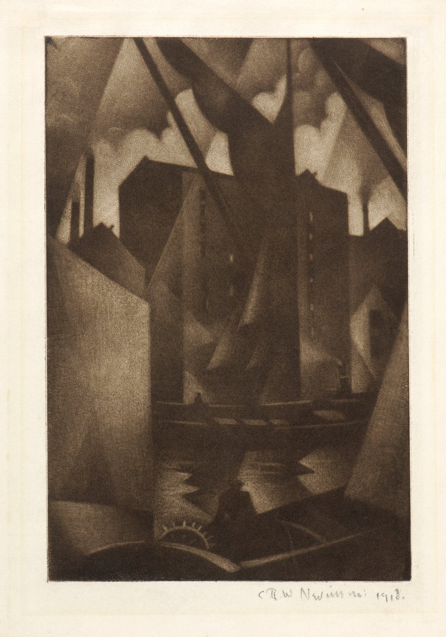 Dokken, 1918 door Christopher Richard Wynne Nevinson