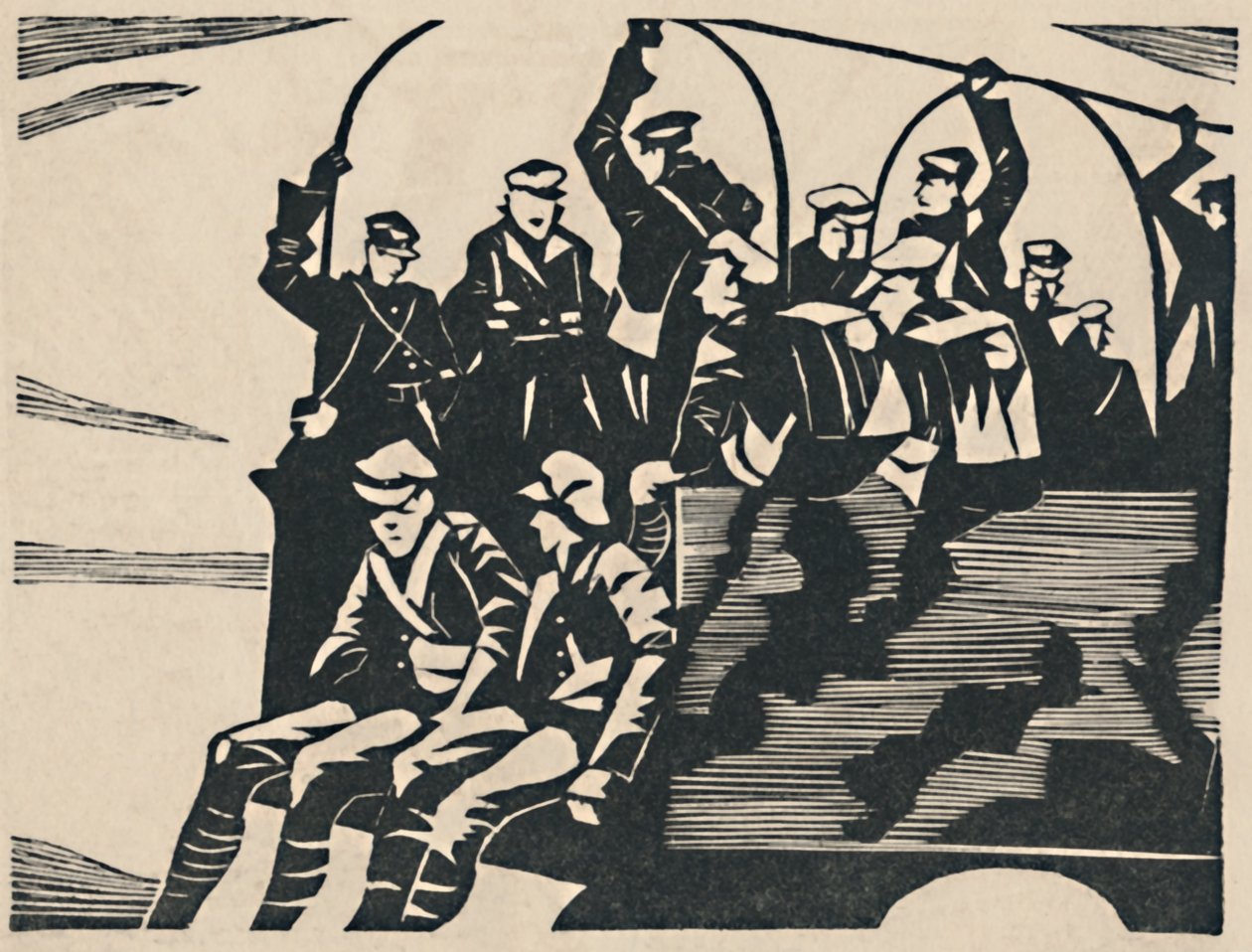 Vrachtwagen-Springers, 1919 door Christopher Richard Wynne Nevinson