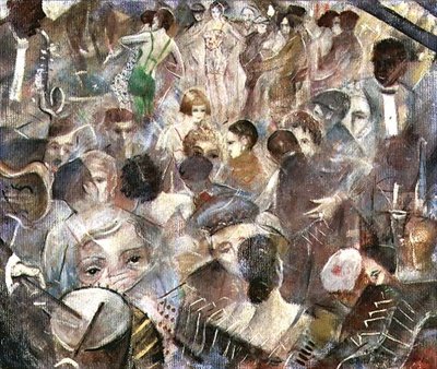 Nachtclub, ca. 1928 door Christopher Richard Wynne Nevinson