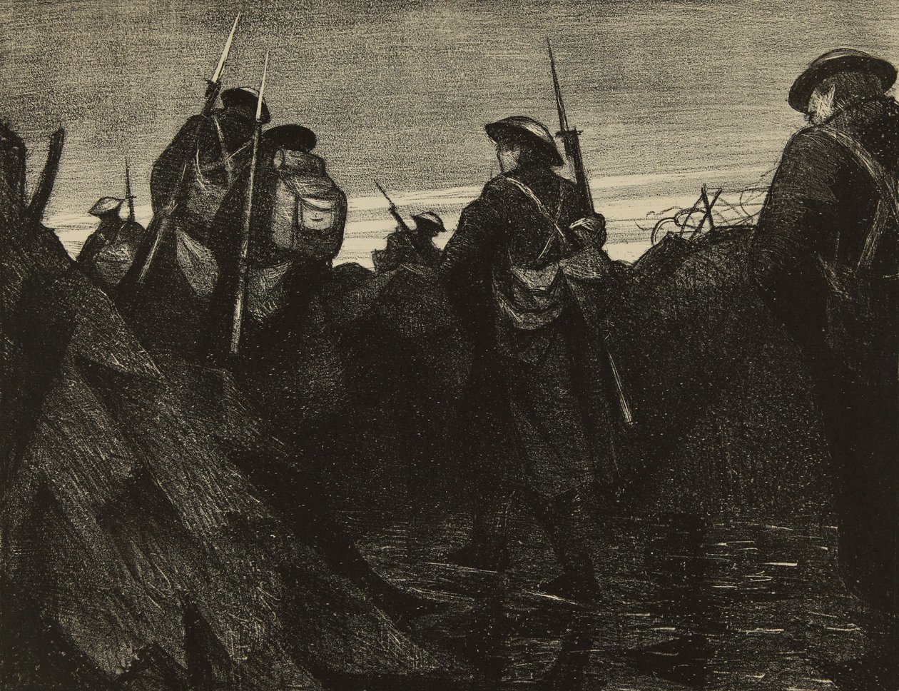 Reliëfs bij zonsopgang door Christopher Richard Wynne Nevinson