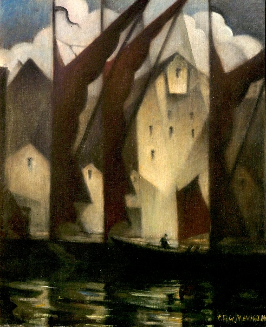 Aan de Theems, 1941 door Christopher Richard Wynne Nevinson