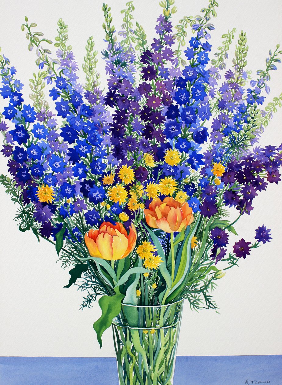 Ridderspoor en Delphiniums door Christopher Ryland