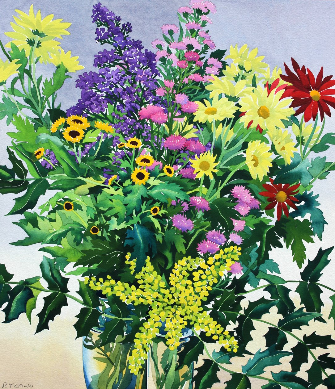 Winterbloemen en bladeren door Christopher Ryland