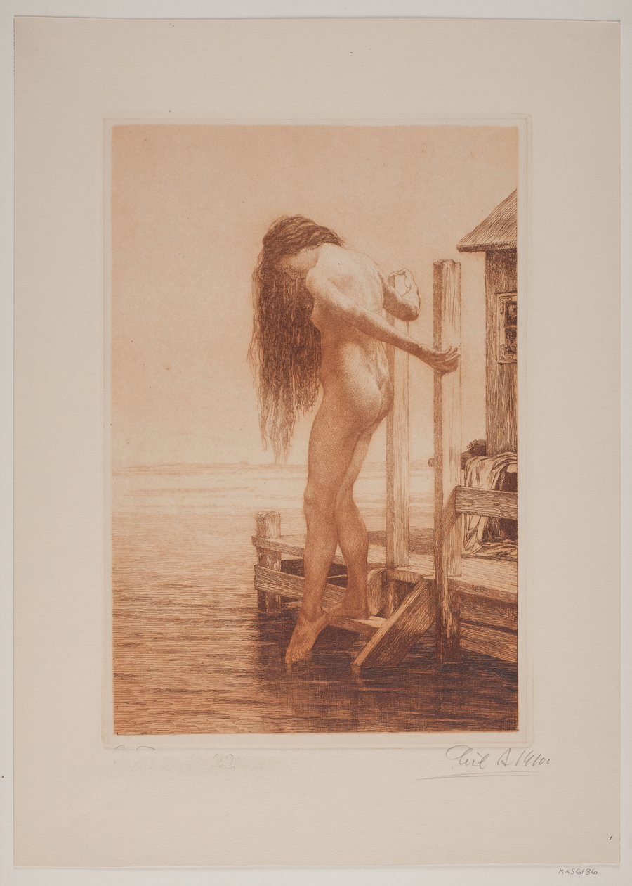 Baden vrouw door Cilius Johannes Konrad Andersen