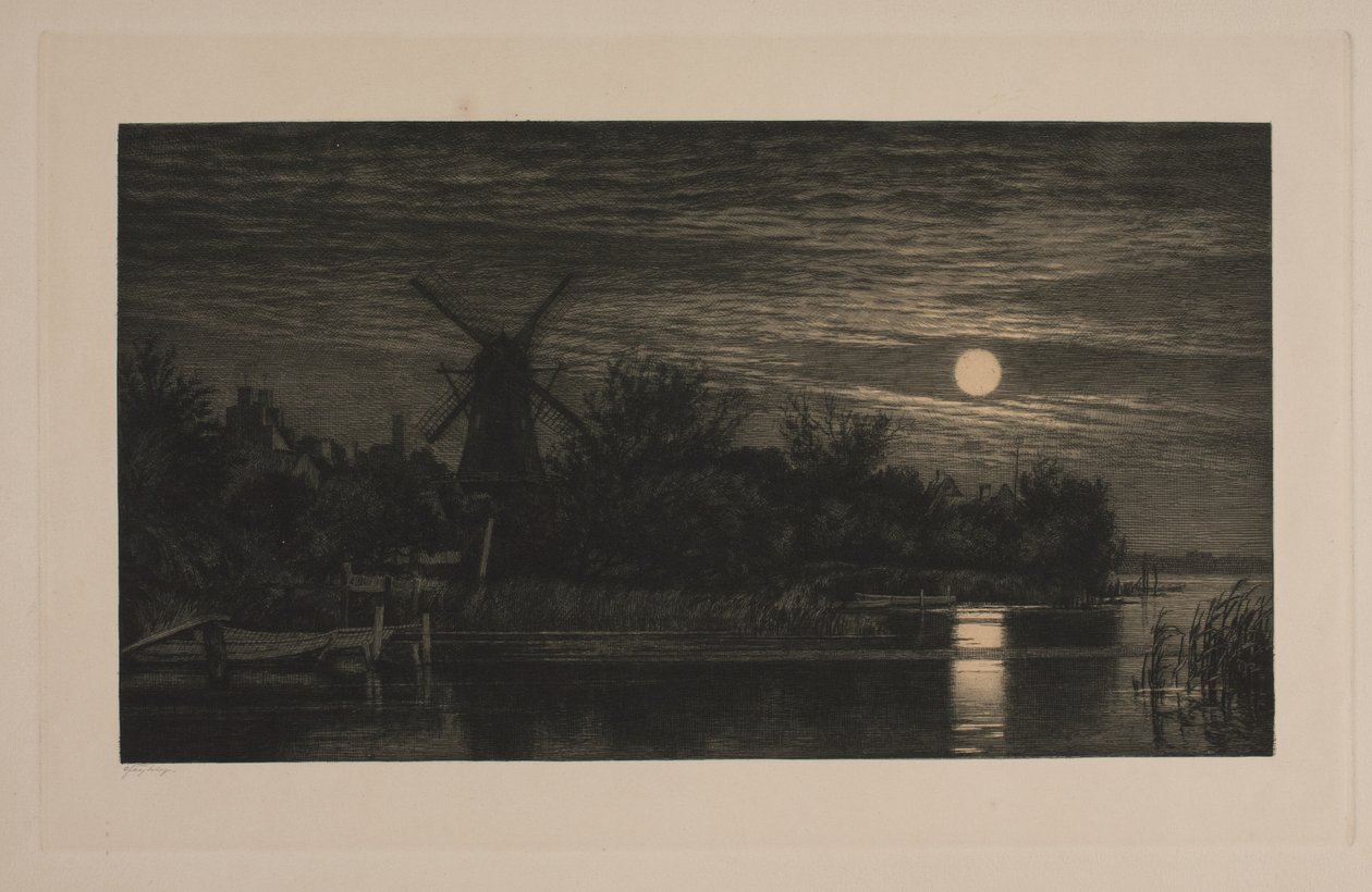 Maanlichtavond bij Tubæk door Cilius Johannes Konrad Andersen