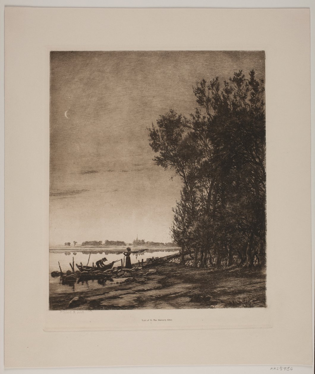 Bomen bij een Binnenmeer door Cilius Johannes Konrad Andersen