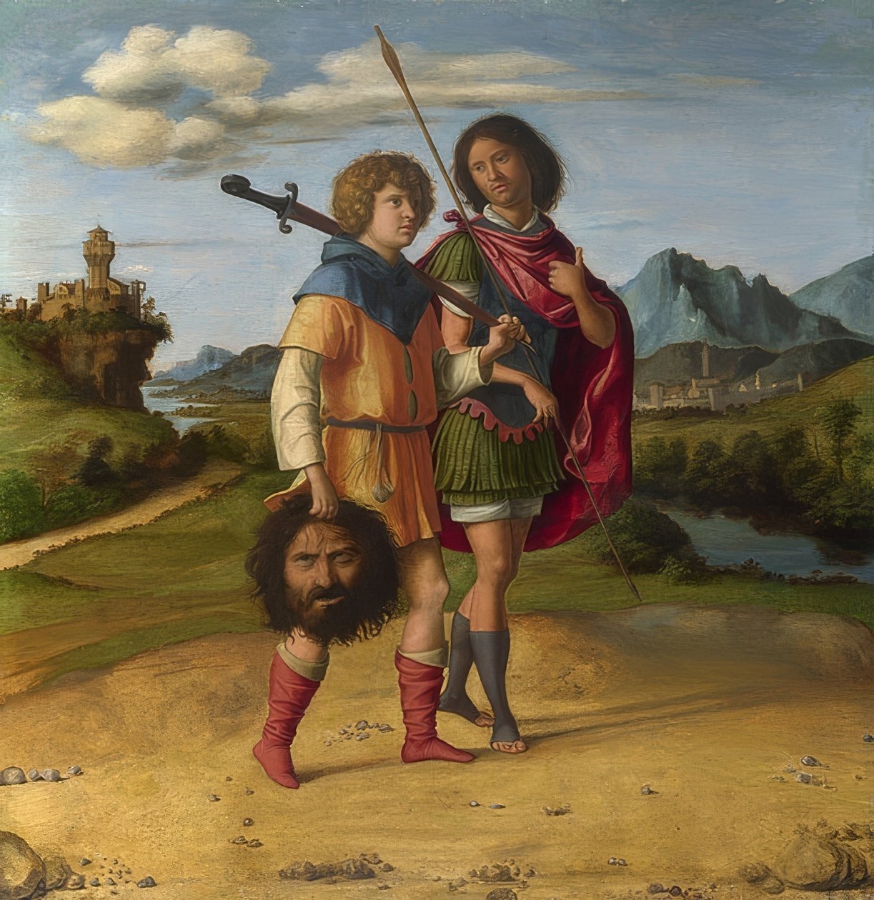 David en Jonathan (?). Circa 1505-10 door Cima da Conegliano