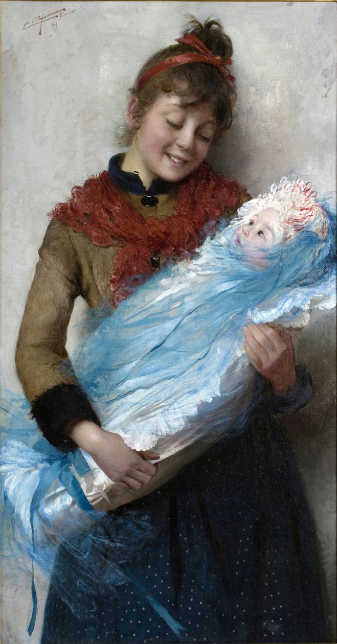 Primo amore Eerste liefde, 1889 door Cipriano Cei