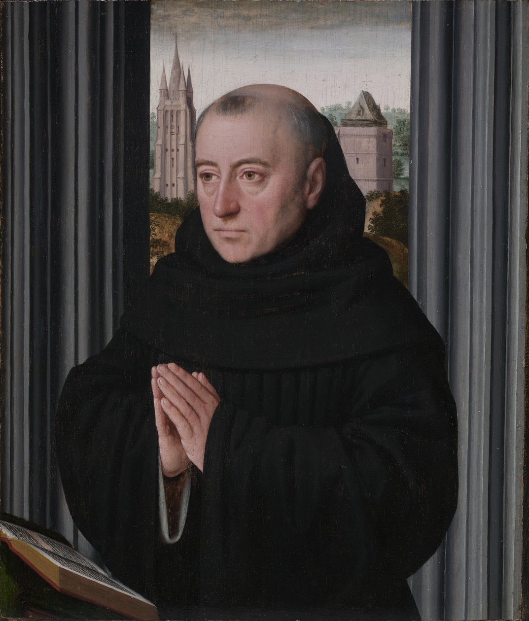 Portret van een Monnik door Circle of Gerard David