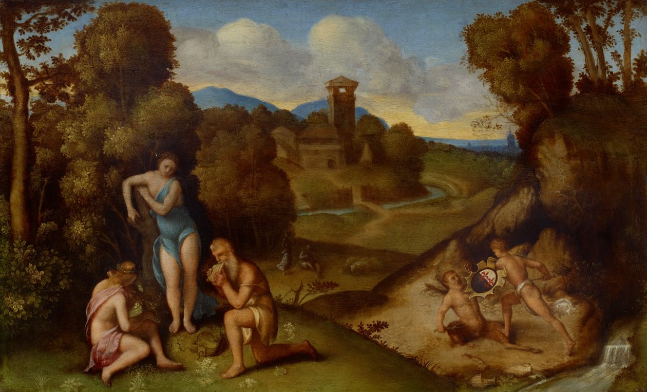Allegorie door circle of Giorgione