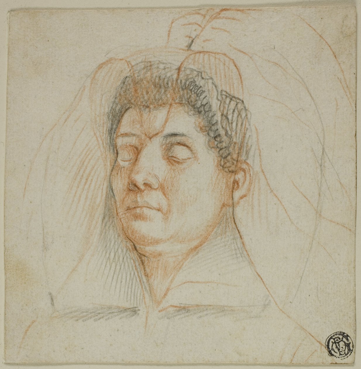 Het dodenmasker van een vrouw door Circle of Lavinia Fontana