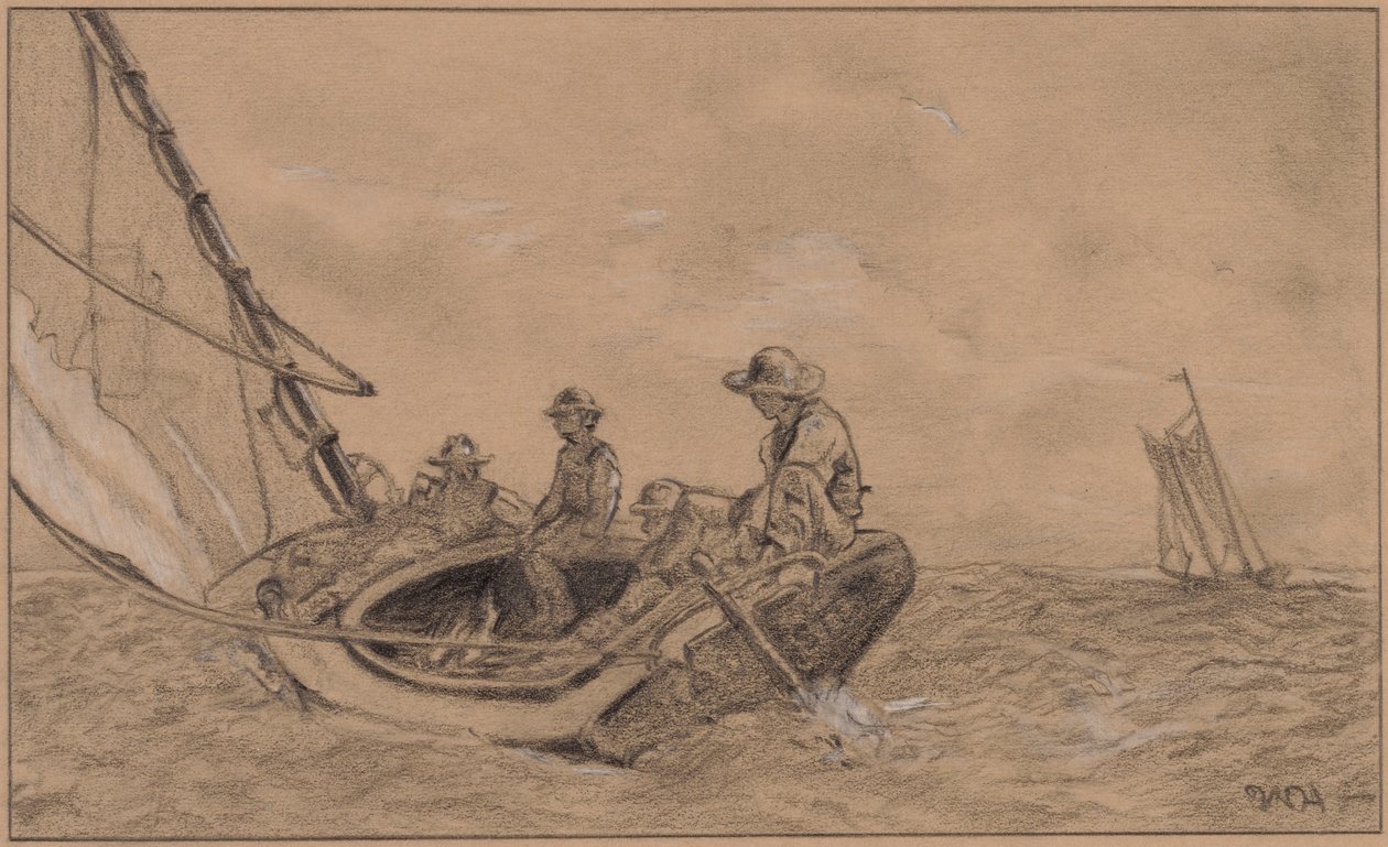 Breezing Up door Circle of Winslow Homer