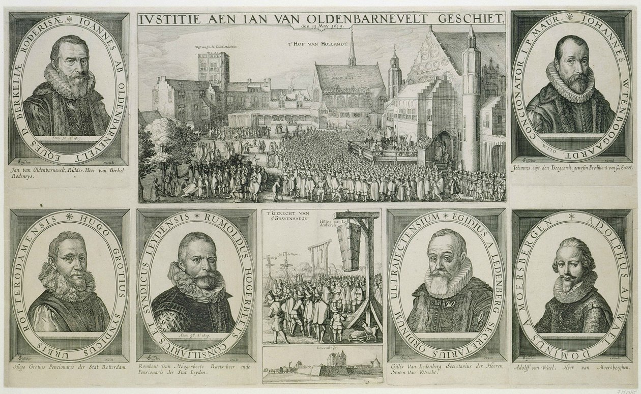 De onthoofding van Johan van Oldenbarnevelt, 1619 door Claes Jansz Visscher