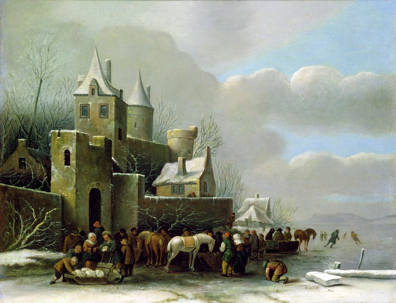 Winterscène door Claes Molenaer