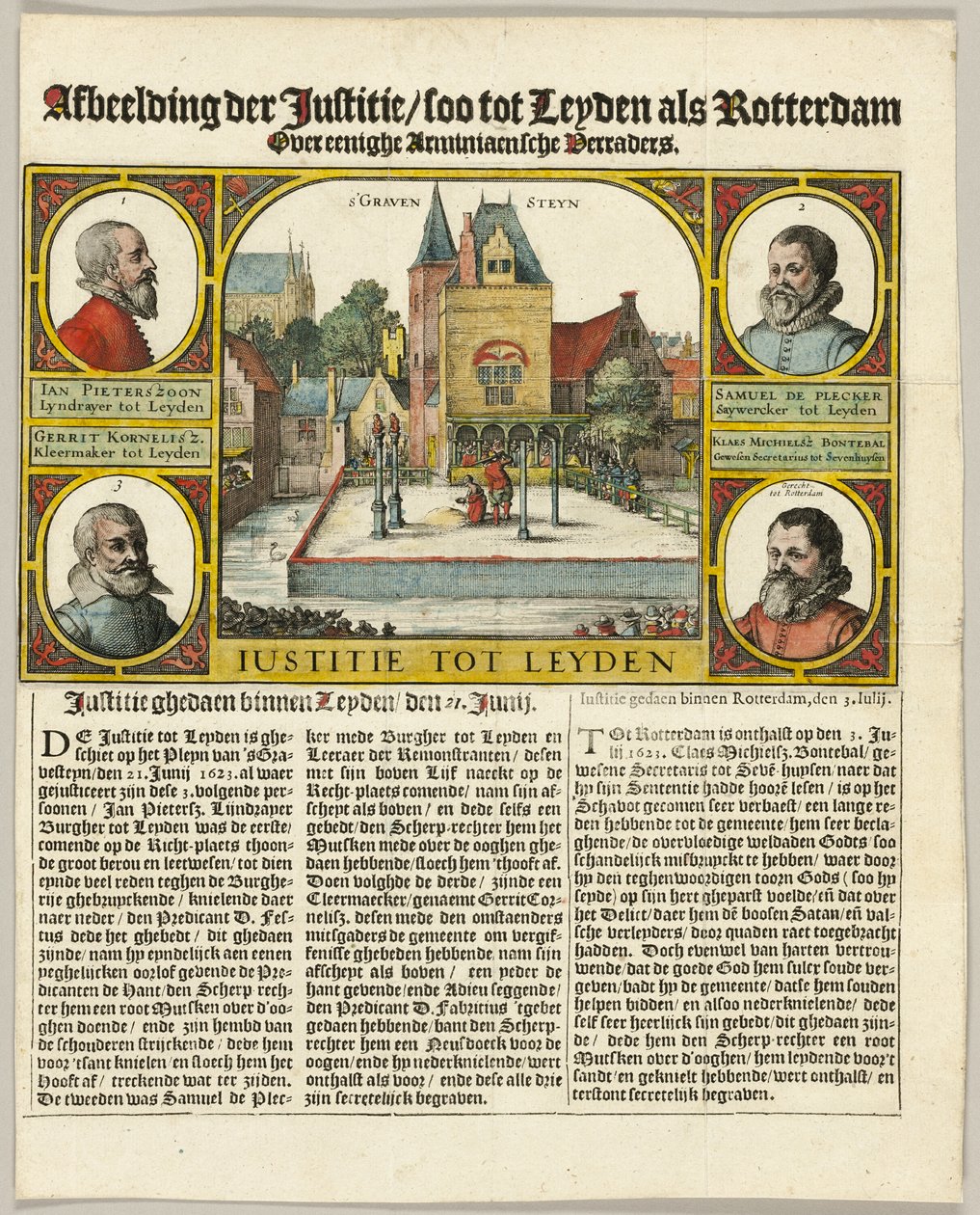 Executie van Arminianen in Leiden door Claes Jansz. Visscher II