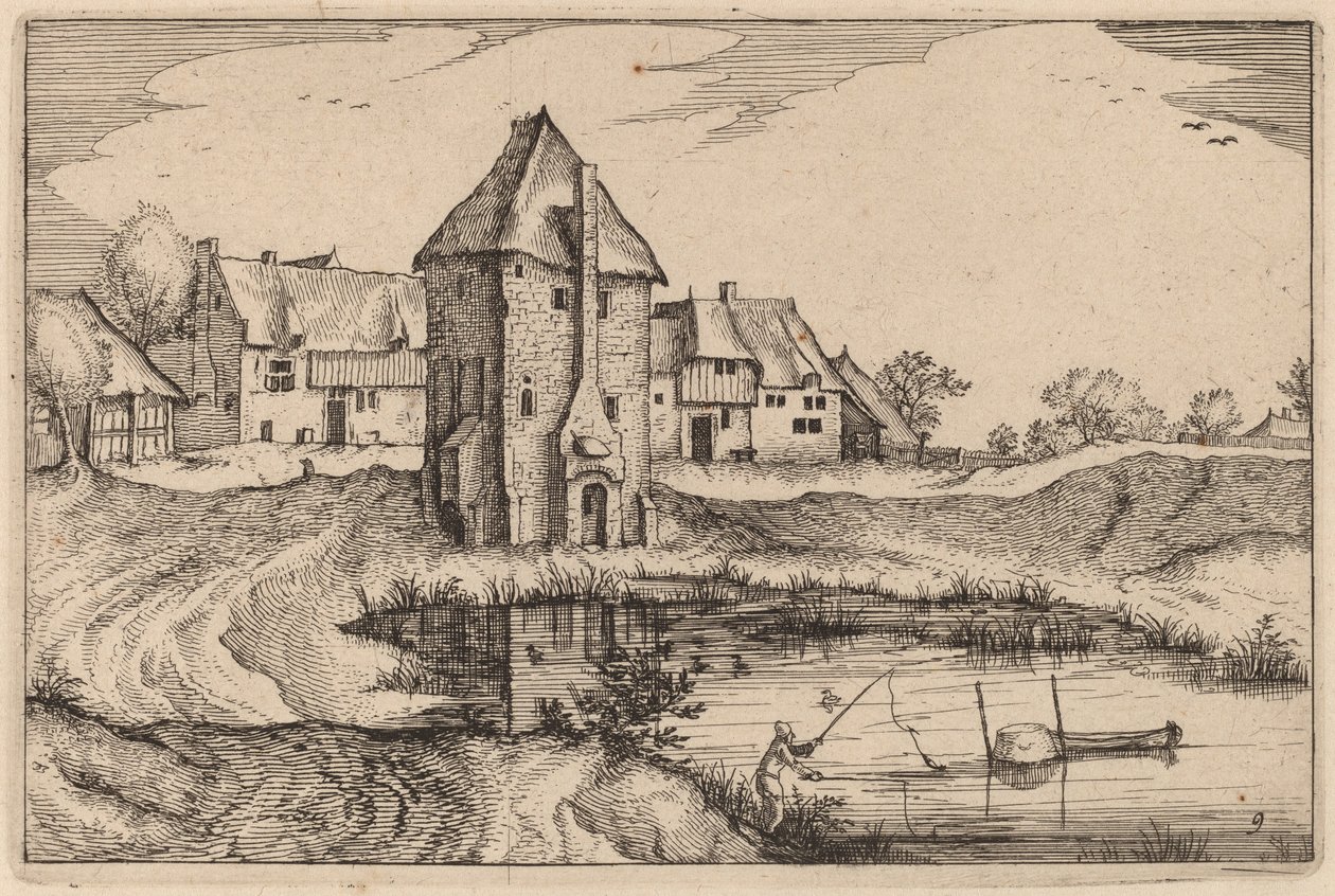 De Vijver door Claes Jansz Visscher after Johannes van Doetechum, the Elder after Lucas