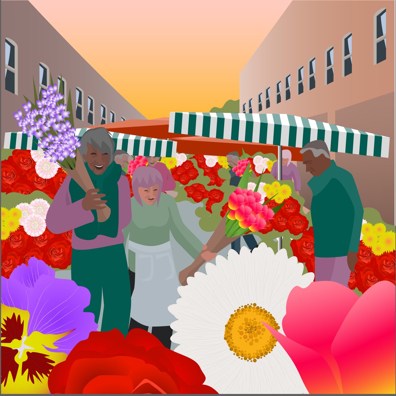 Bloemenmarkt op Columbia Road door Claire Huntley