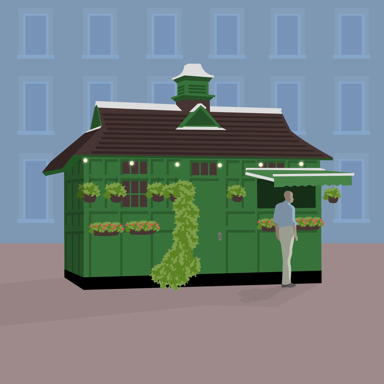 Hackney Carriage Hut, Russell Square door Claire Huntley